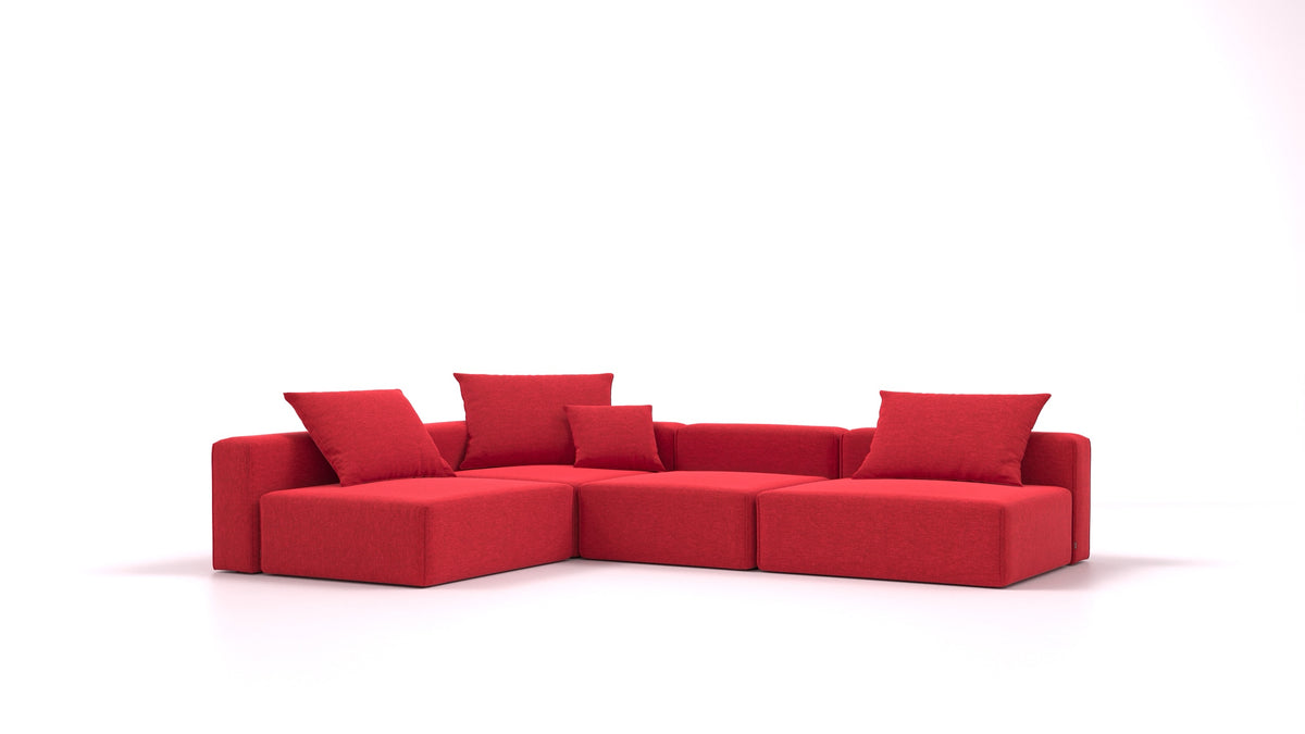 Bard L, modularna sjedeća garnitura FEYDOM u tkanini Velare ET-11 Red