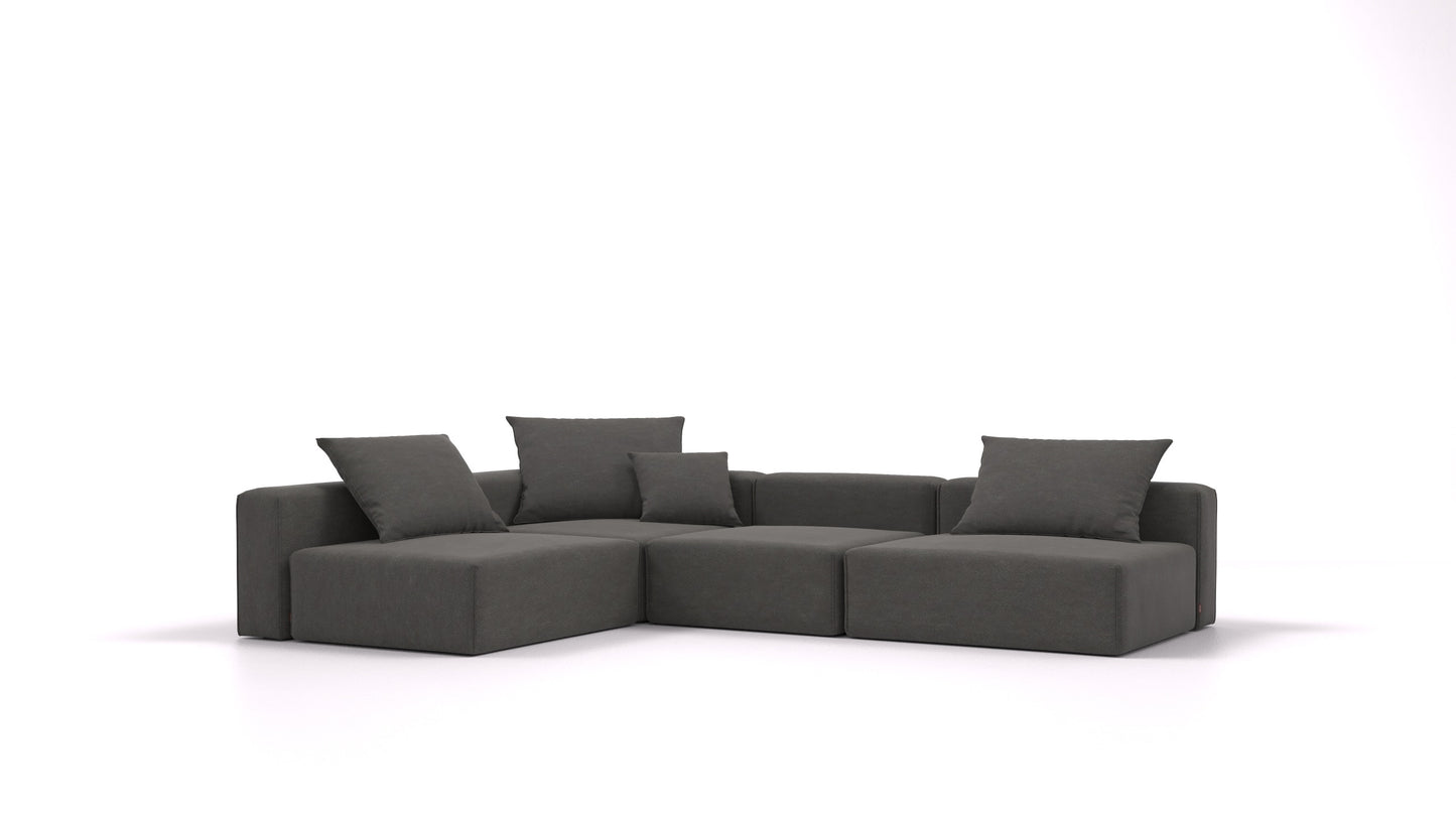 Bard L, modularna sjedeća garnitura FEYDOM u tkanini Mollia FF-12 Dark Grey