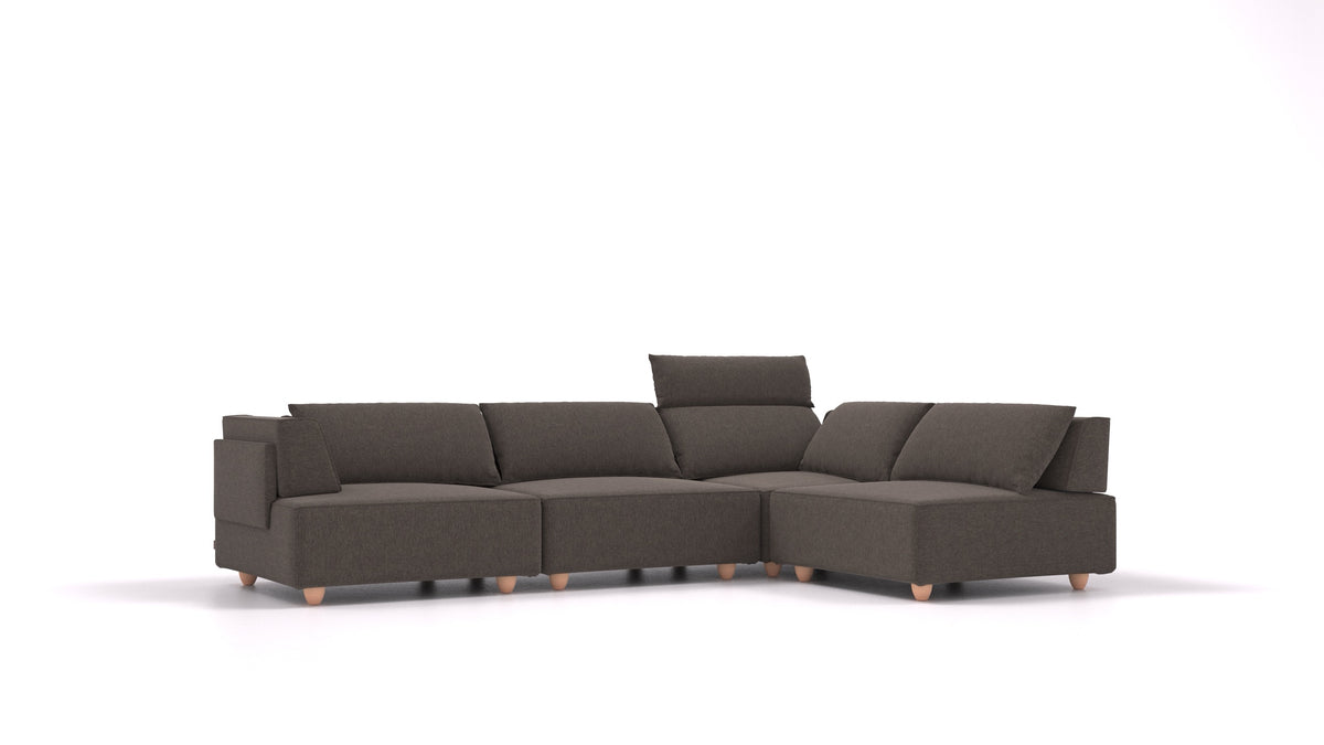 CasCais C, modularna sjedeća garnitura FEYDOM u tkanini Velare ET-12 Dark Grey, svijetle noge