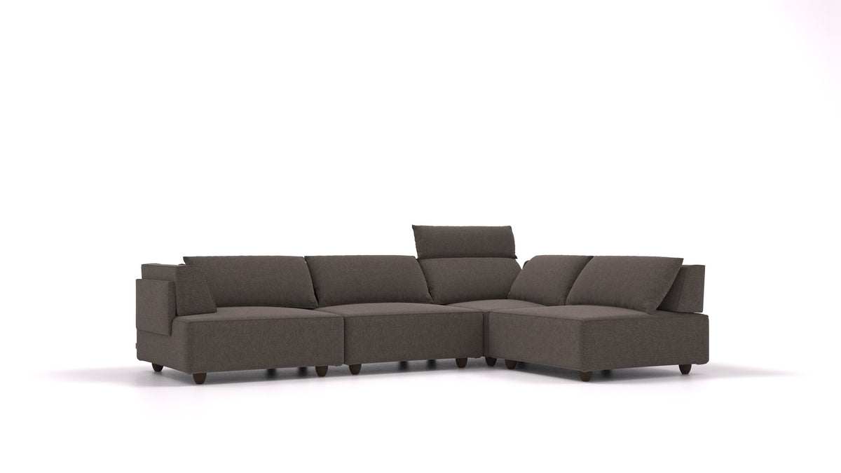 CasCais C, modularna sjedeća garnitura FEYDOM u tkanini Velare ET-12 Dark Grey, tamne noge