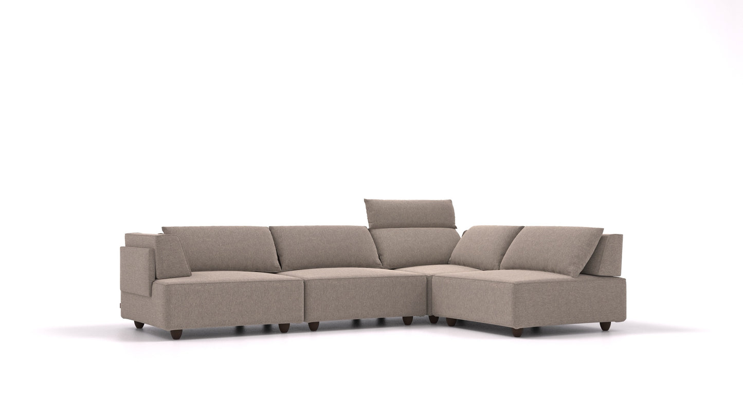 CasCais C, modularna sjedeća garnitura FEYDOM u tkanini Velare ET-14 Middle Grey, tamne noge