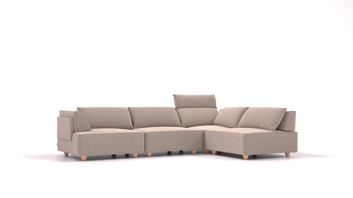 CasCais C, modularna sjedeća garnitura FEYDOM u tkanini Velare ET-15 Light Grey, svijetle noge