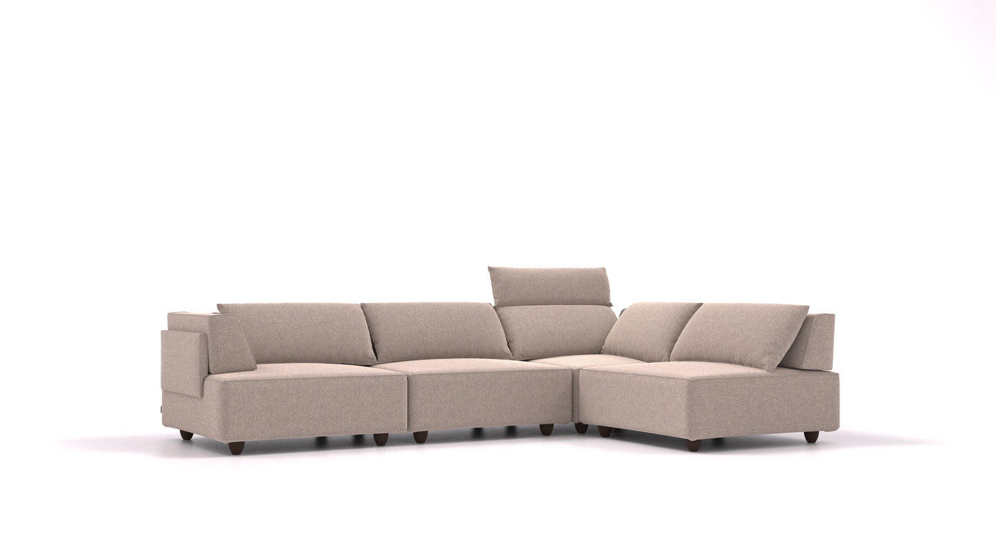 CasCais C, modularna sjedeća garnitura FEYDOM u tkanini Velare ET-15 Light Grey, tamne noge