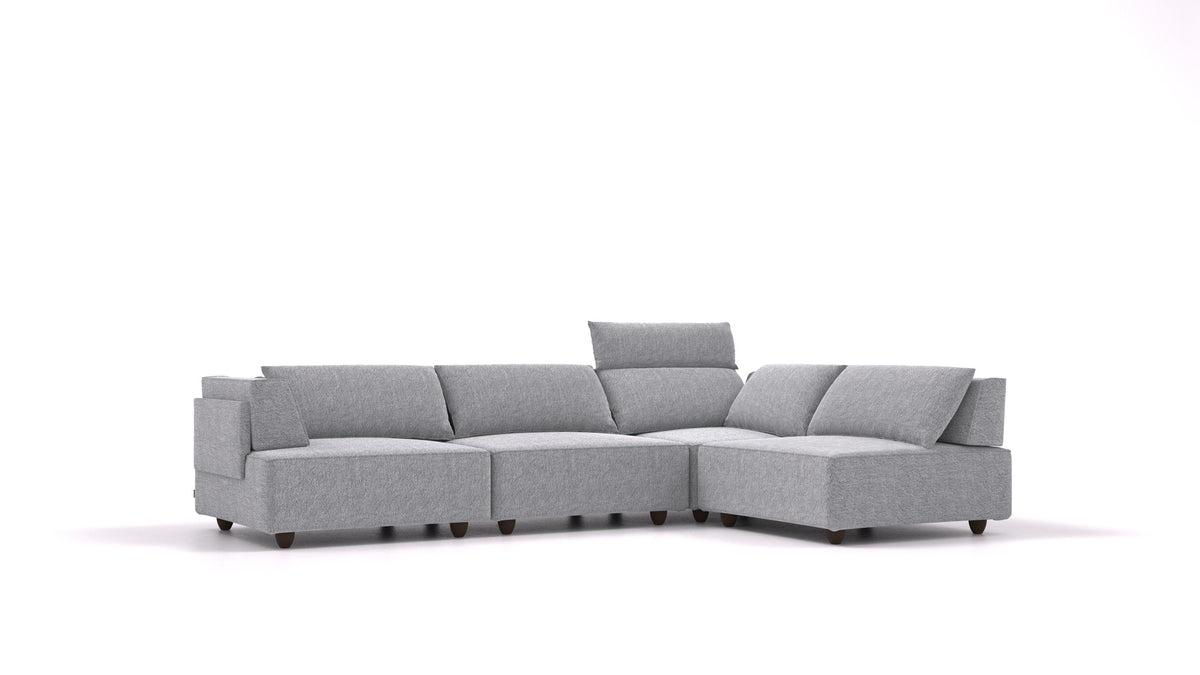 CasCais C, modularna sjedeća garnitura FEYDOM u tkanini Phoenix FE-92 Dark Grey, tamne noge