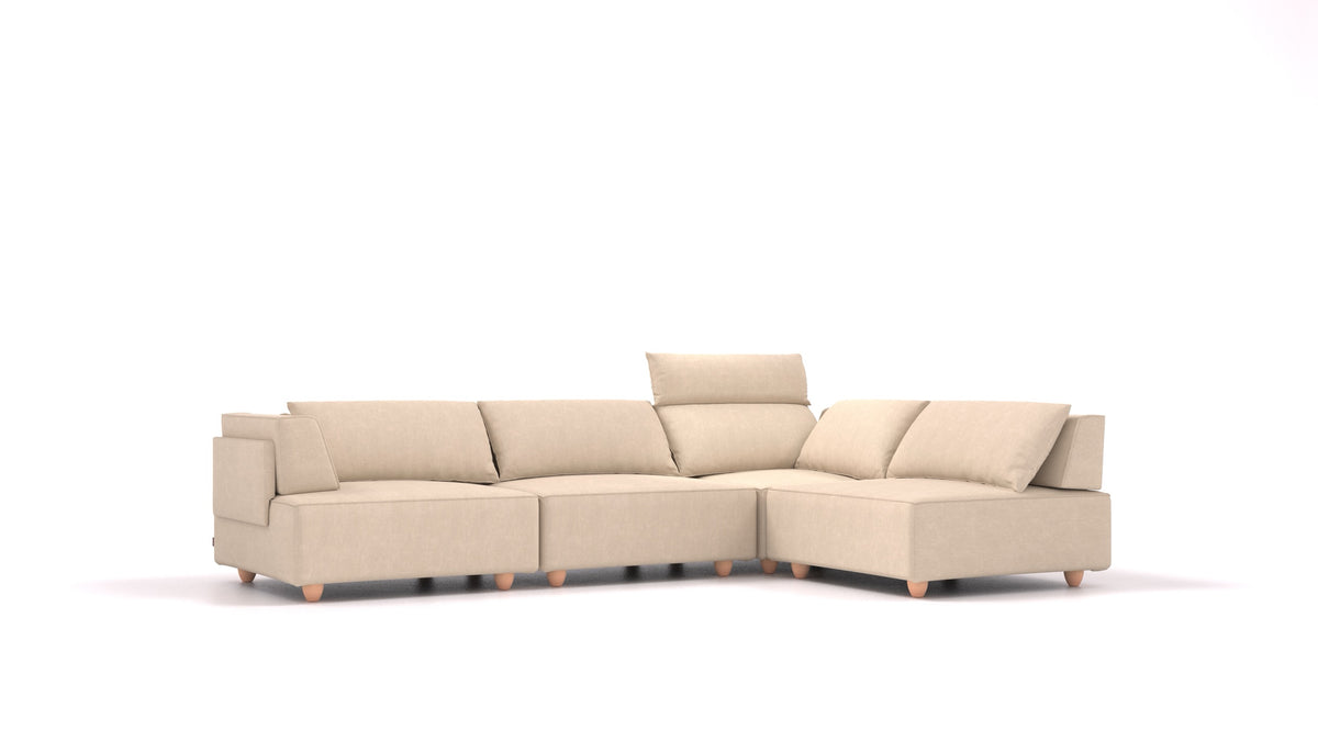 CasCais C, modularna sjedeća garnitura FEYDOM u tkanini Mollia HC-03 Honey, svijetle noge