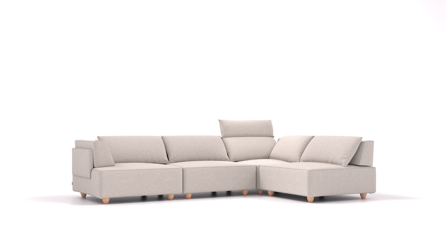 CasCais C, modularna sjedeća garnitura FEYDOM u tkanini Icon IC-02 Natur, svijetle noge