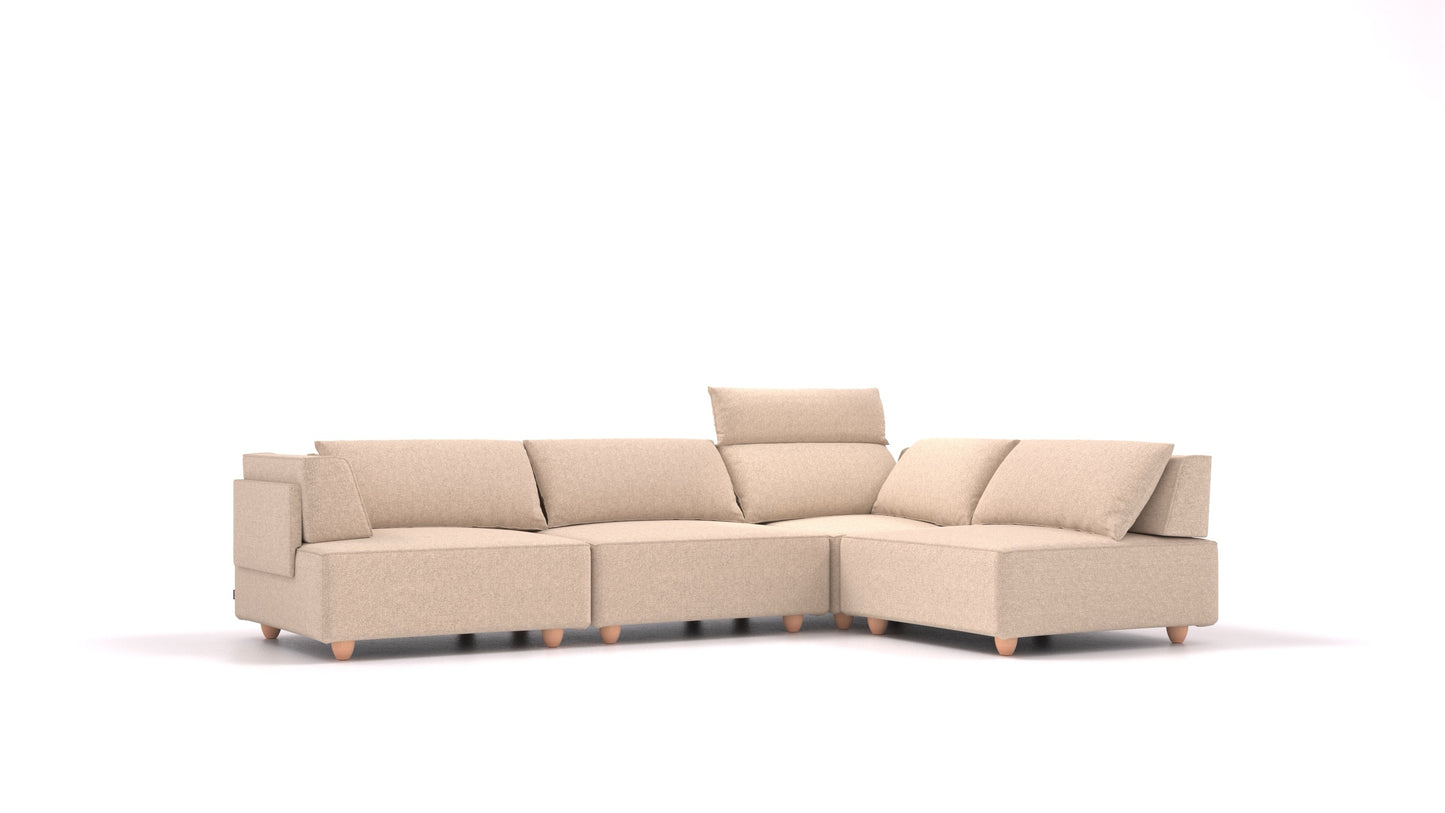 CasCais C, modularna sjedeća garnitura FEYDOM u tkanini Icon IC-06 Cappuccino, svijetle noge