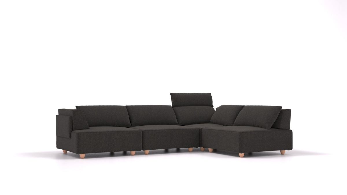 CasCais C, modularna sjedeća garnitura FEYDOM u tkanini Icon IC-99 Umbra, svijetle noge