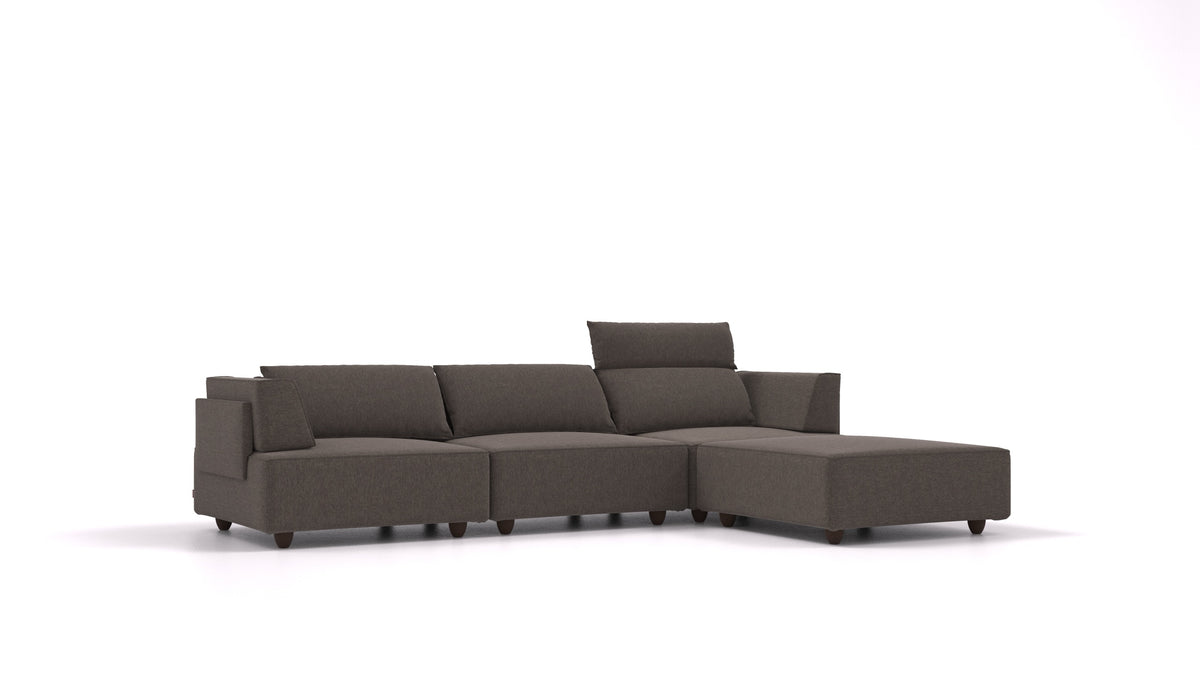 CasCais CS, modularna sjedeća garnitura FEYDOM u tkanini Velare ET-12 Dark Grey, tamne noge