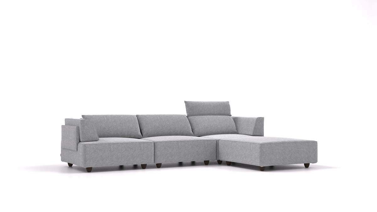 CasCais CS, modularna sjedeća garnitura FEYDOM u tkanini Phoenix FE-92 Dark Grey, tamne noge