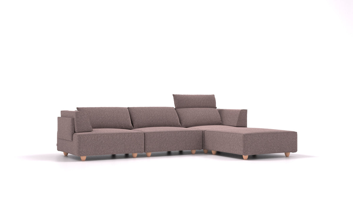 CasCais CS, modularna sjedeća garnitura FEYDOM u tkanini Icon IC-69 Marmo, svijetle noge