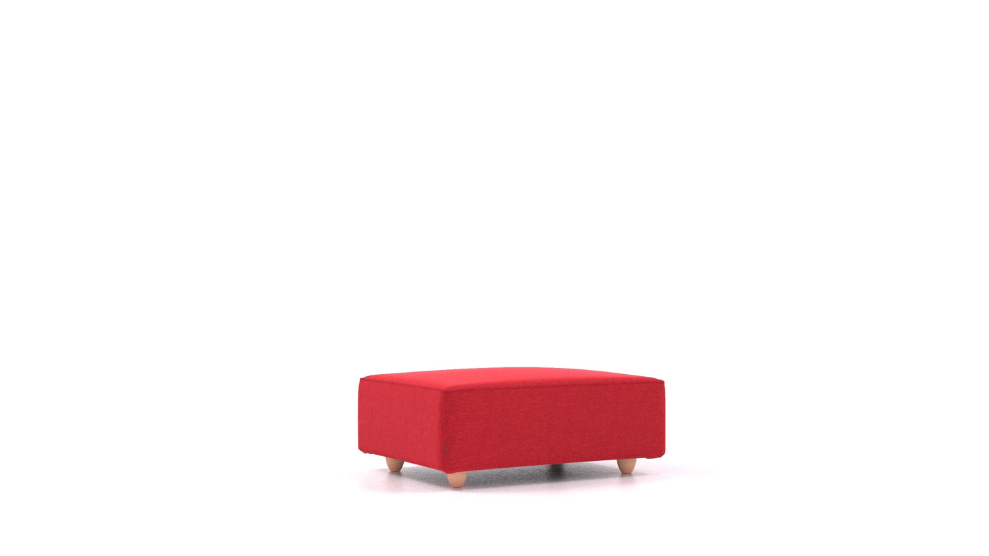 Cascais F, element modularne sjedeće FEYDOM u tkanini Velare ET-11 Red, svijetle noge