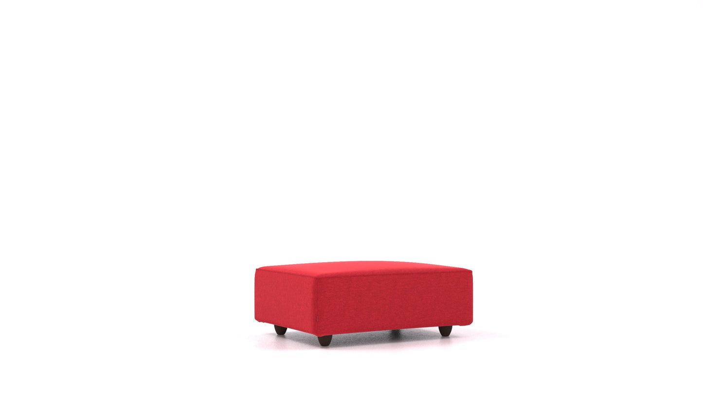 Cascais F, element modularne sjedeće FEYDOM u tkanini Velare ET-11 Red, tamne noge