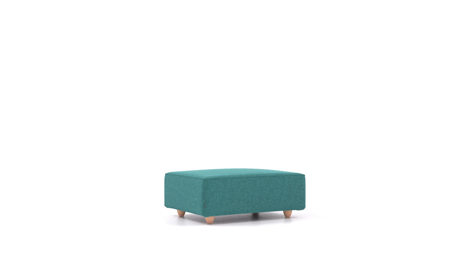 Cascais F, element modularne sjedeće FEYDOM u tkanini Velare ET-16 Turquoise, svijetle noge