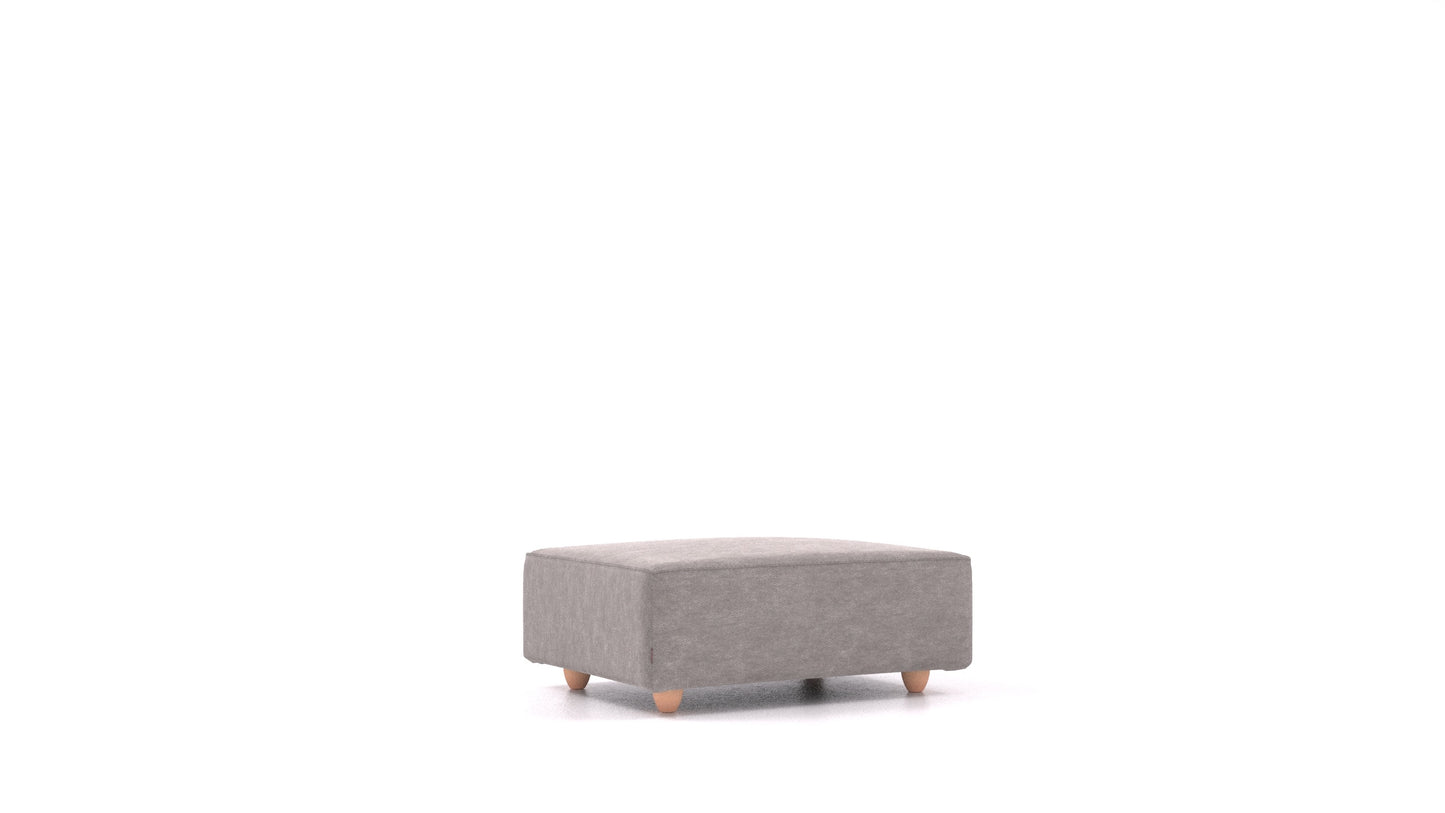Cascais F, element modularne sjedeće FEYDOM u tkanini Mollia FF-14 Middle Grey, svijetle noge