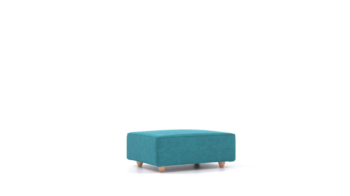 Cascais F, element modularne sjedeće FEYDOM u tkanini Mollia FF-20 Turquoise, svijetle noge