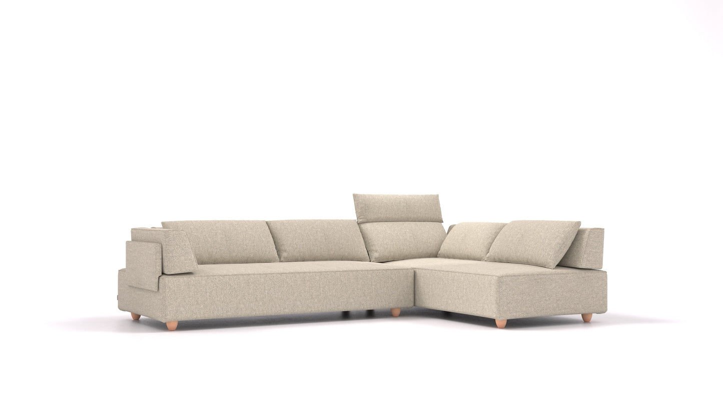 CasCais G, modularna sjedeća garnitura FEYDOM u tkanini Alure DE-09 Natur, svijetle noge