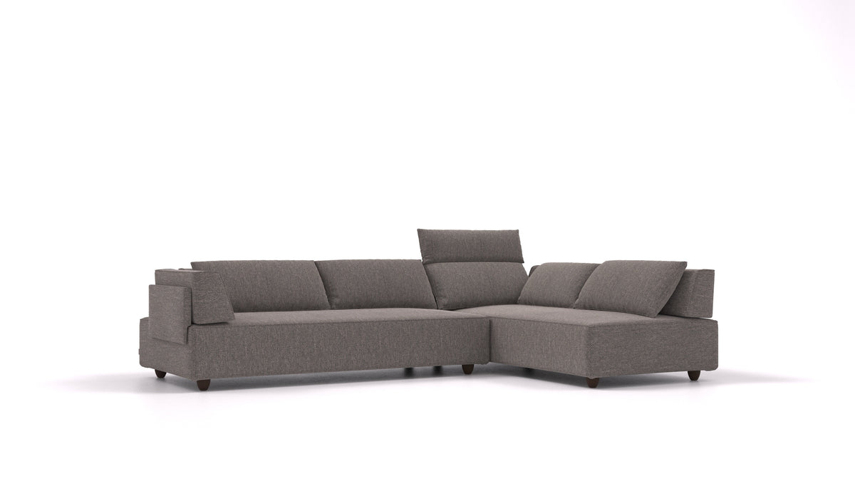 CasCais G, modularna sjedeća garnitura FEYDOM u tkanini Alure DE-92 Middle Grey, tamne noge