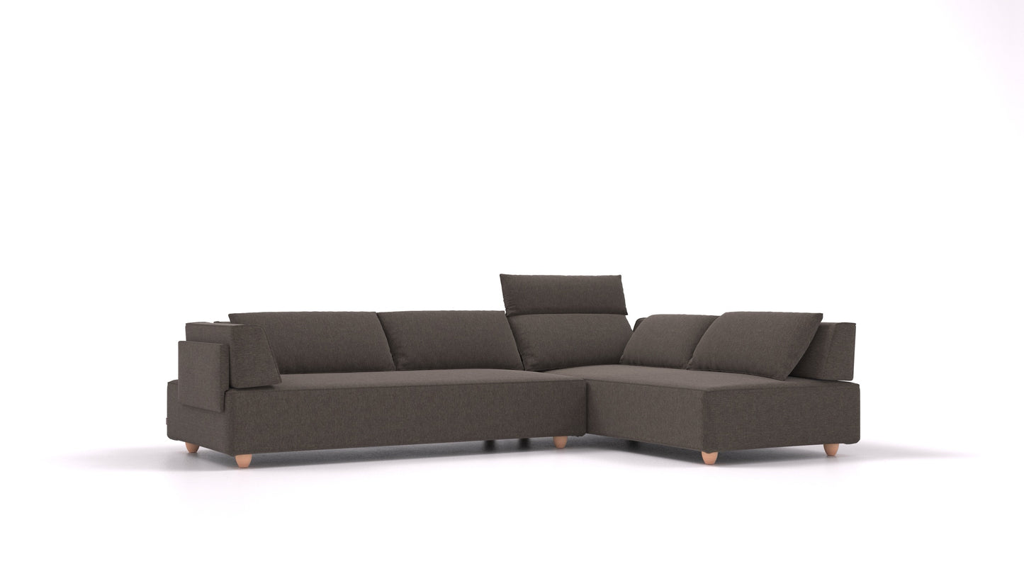 CasCais G, modularna sjedeća garnitura FEYDOM u tkanini Velare ET-12 Dark Grey, svijetle noge