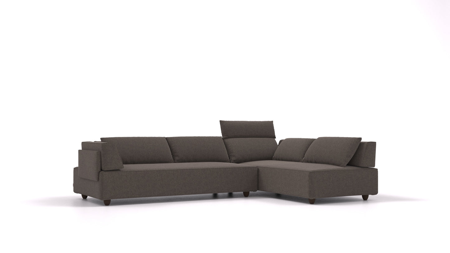 CasCais G, modularna sjedeća garnitura FEYDOM u tkanini Velare ET-12 Dark Grey, tamne noge