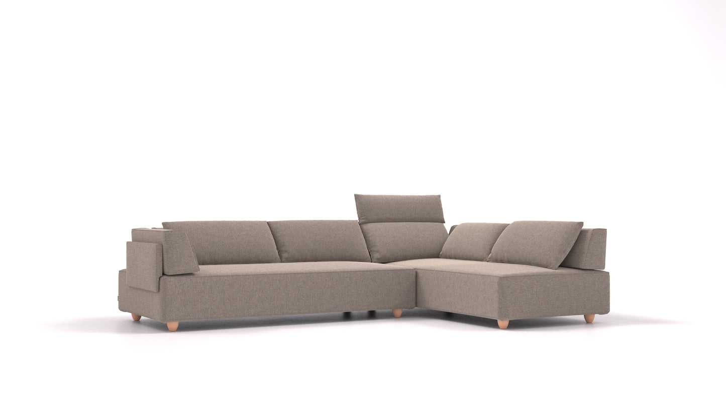 CasCais G, modularna sjedeća garnitura FEYDOM u tkanini Velare ET-14 Middle Grey, svijetle noge