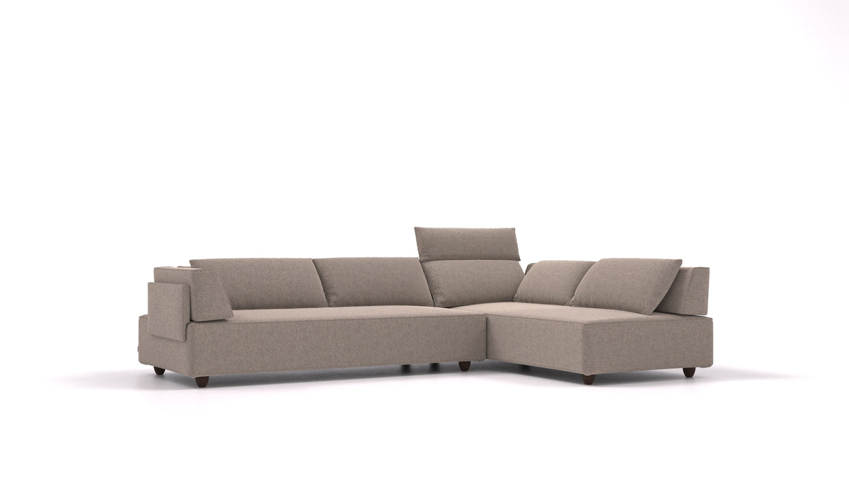 CasCais G, modularna sjedeća garnitura FEYDOM u tkanini Velare ET-14 Middle Grey, tamne noge