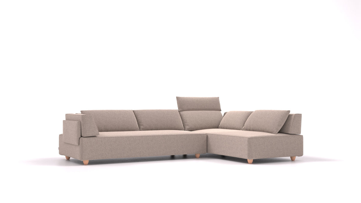 CasCais G, modularna sjedeća garnitura FEYDOM u tkanini Velare ET-15 Light Grey, svijetle noge