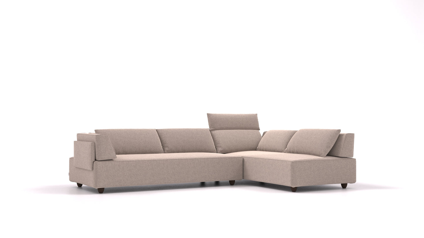CasCais G, modularna sjedeća garnitura FEYDOM u tkanini Velare ET-15 Light Grey, tamne noge