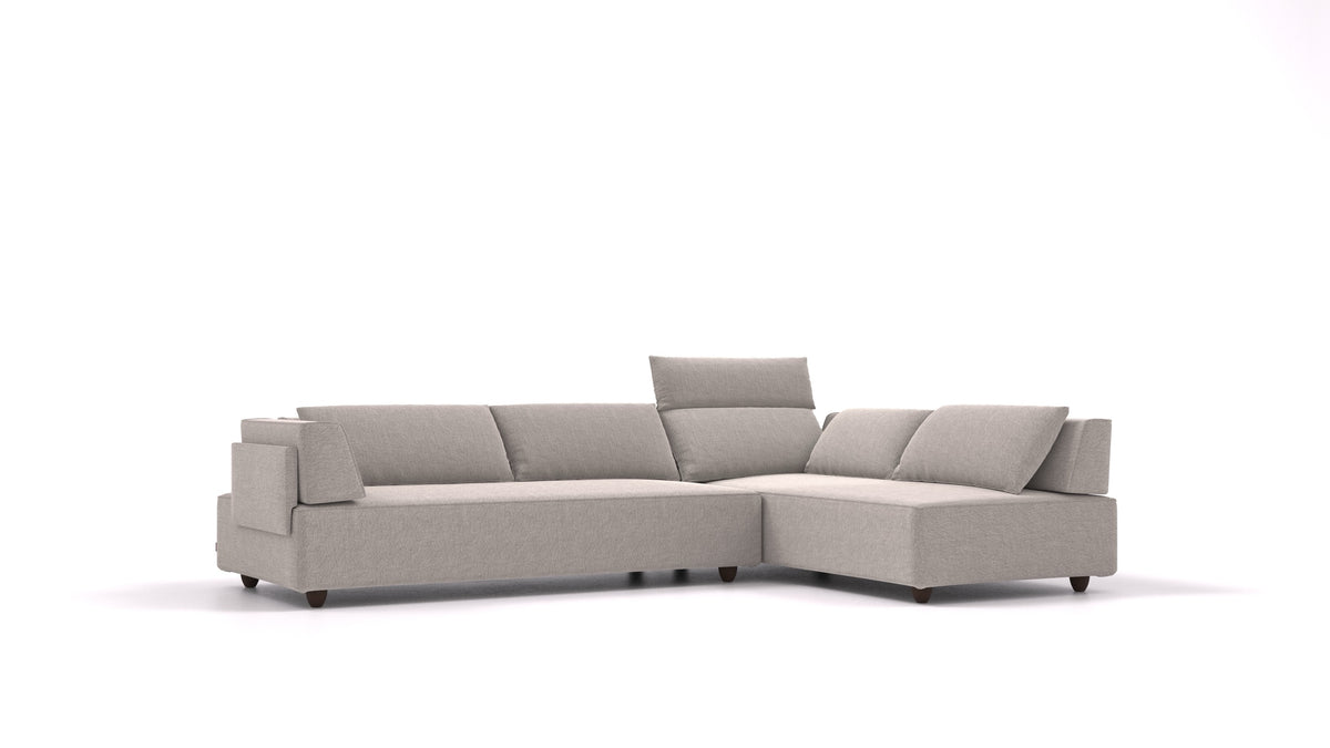 CasCais G, modularna sjedeća garnitura FEYDOM u tkanini Phoenix FE-84 Middle Grey, tamne noge