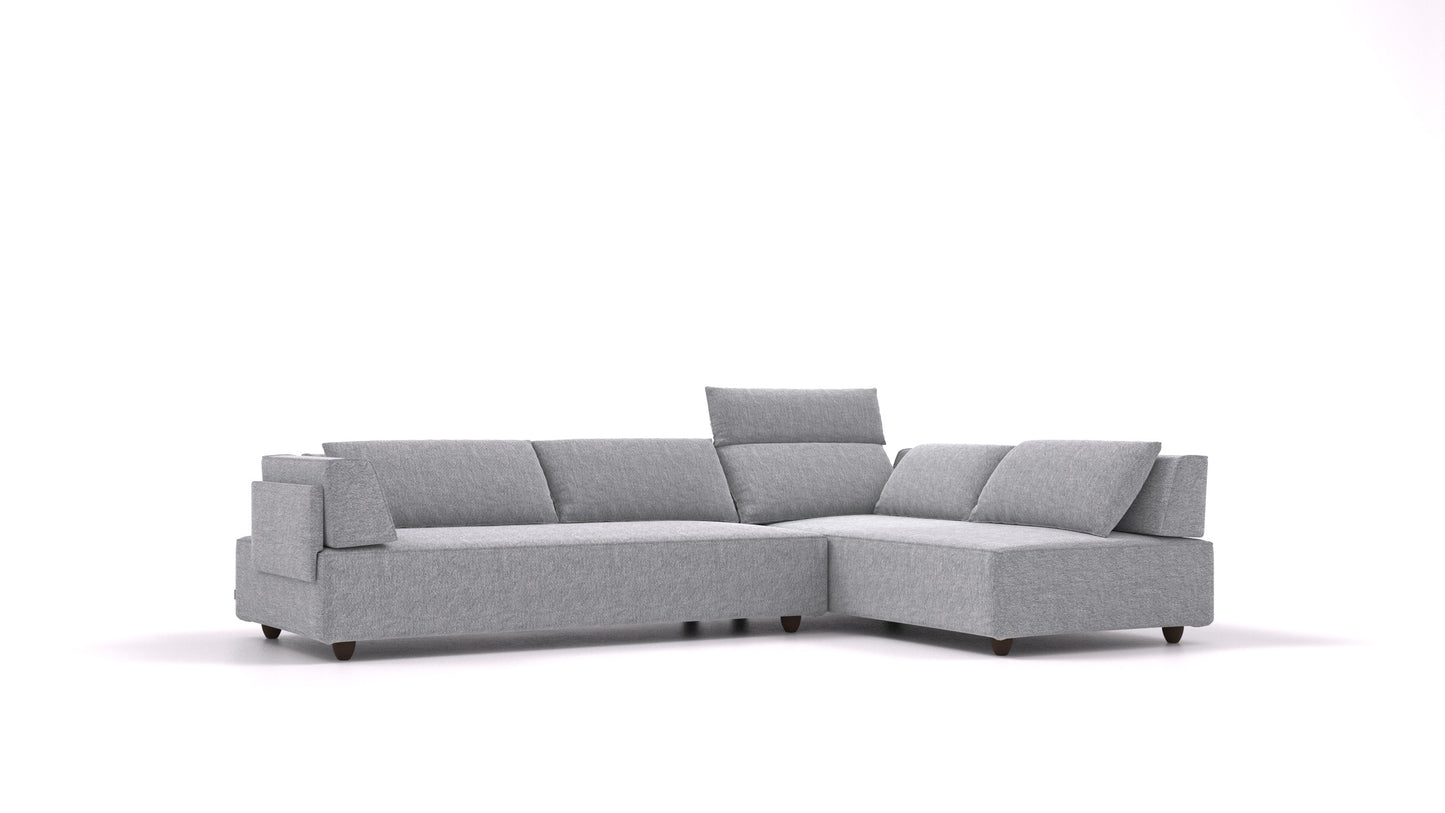 CasCais G, modularna sjedeća garnitura FEYDOM u tkanini Phoenix FE-92 Dark Grey, tamne noge