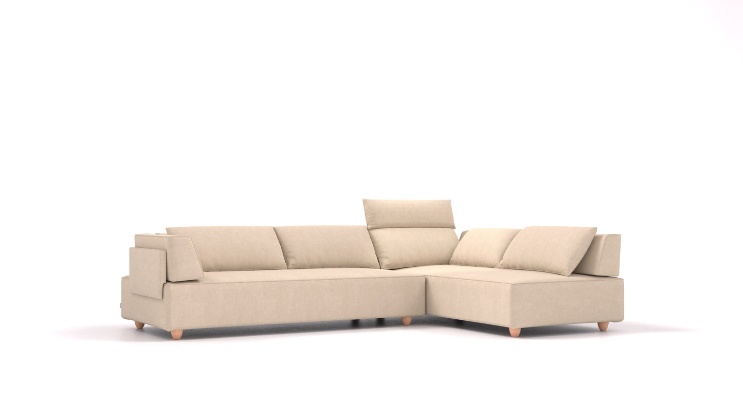 CasCais G, modularna sjedeća garnitura FEYDOM u tkanini Mollia HC-03 Honey, svijetle noge