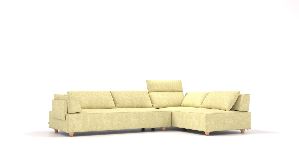 CasCais G, modularna sjedeća garnitura FEYDOM u tkanini Mollia HC-09 Grass Green, svijetle noge