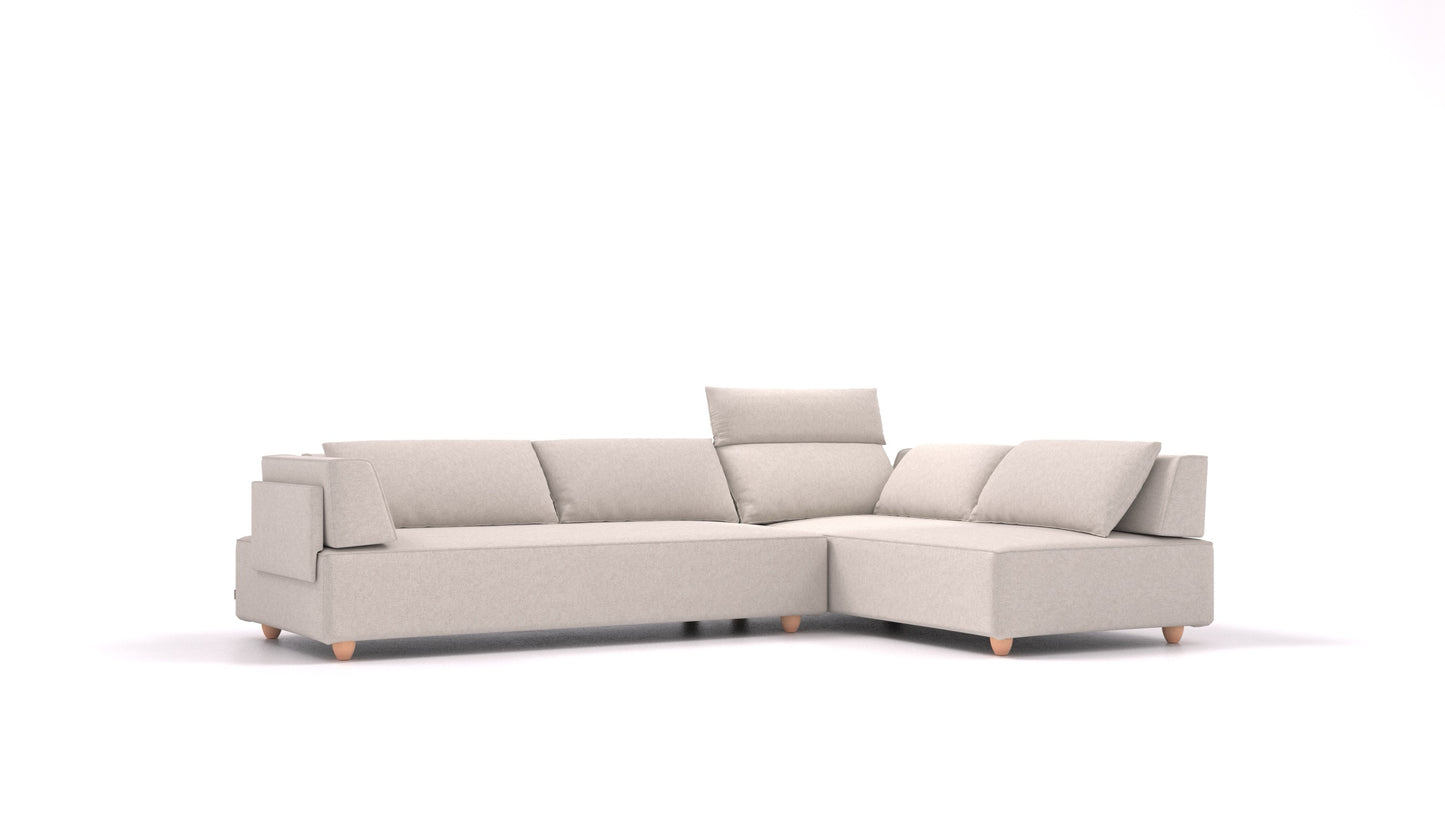 CasCais G, modularna sjedeća garnitura FEYDOM u tkanini Icon IC-02 Natur, svijetle noge