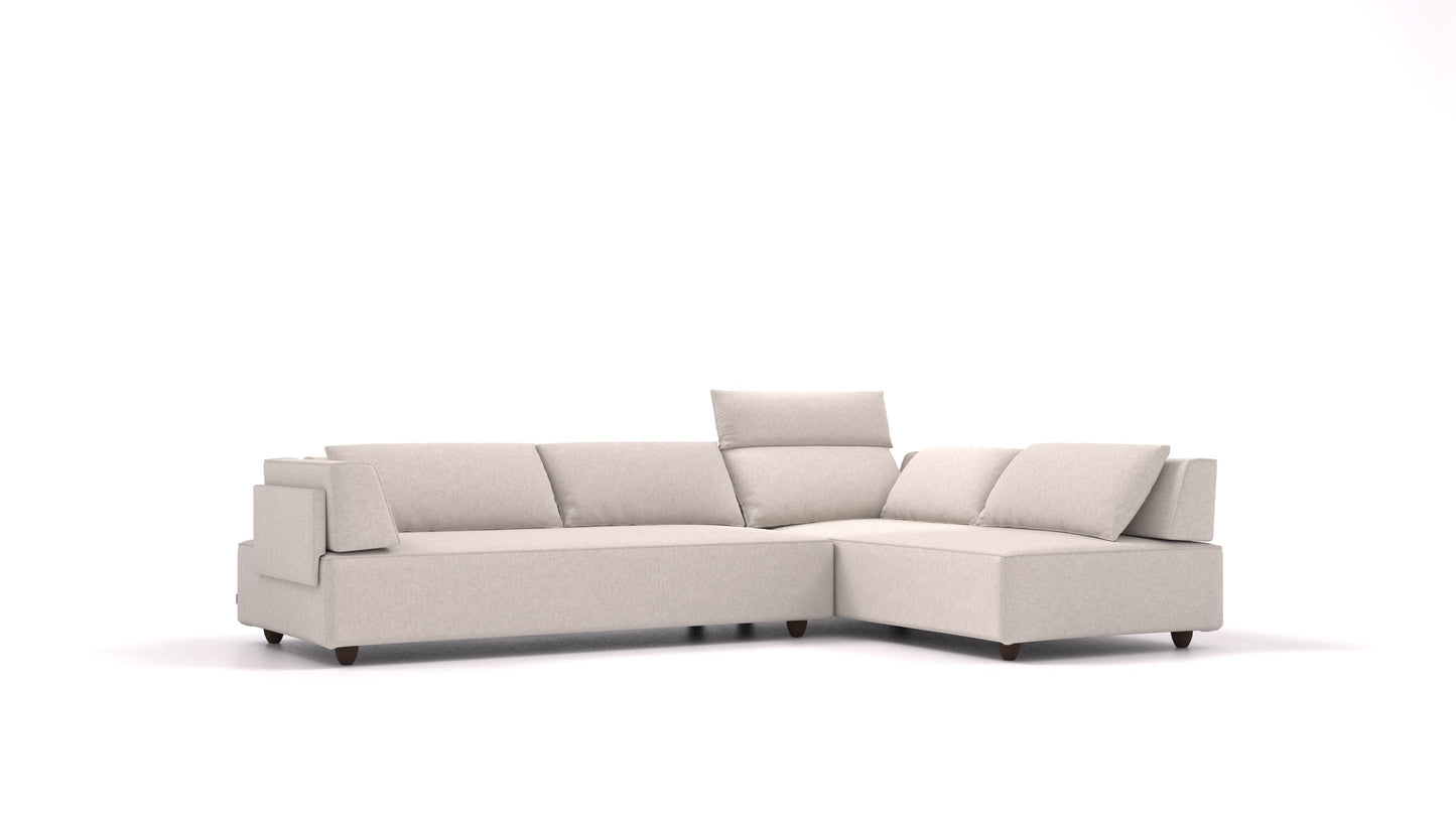 CasCais G, modularna sjedeća garnitura FEYDOM u tkanini Icon IC-02 Natur, tamne noge