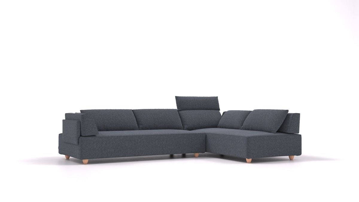 CasCais G, modularna sjedeća garnitura FEYDOM u tkanini Icon IC-79 Deep Blue, svijetle noge