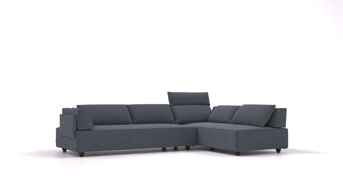 CasCais G, modularna sjedeća garnitura FEYDOM u tkanini Icon IC-79 Deep Blue, tamne noge