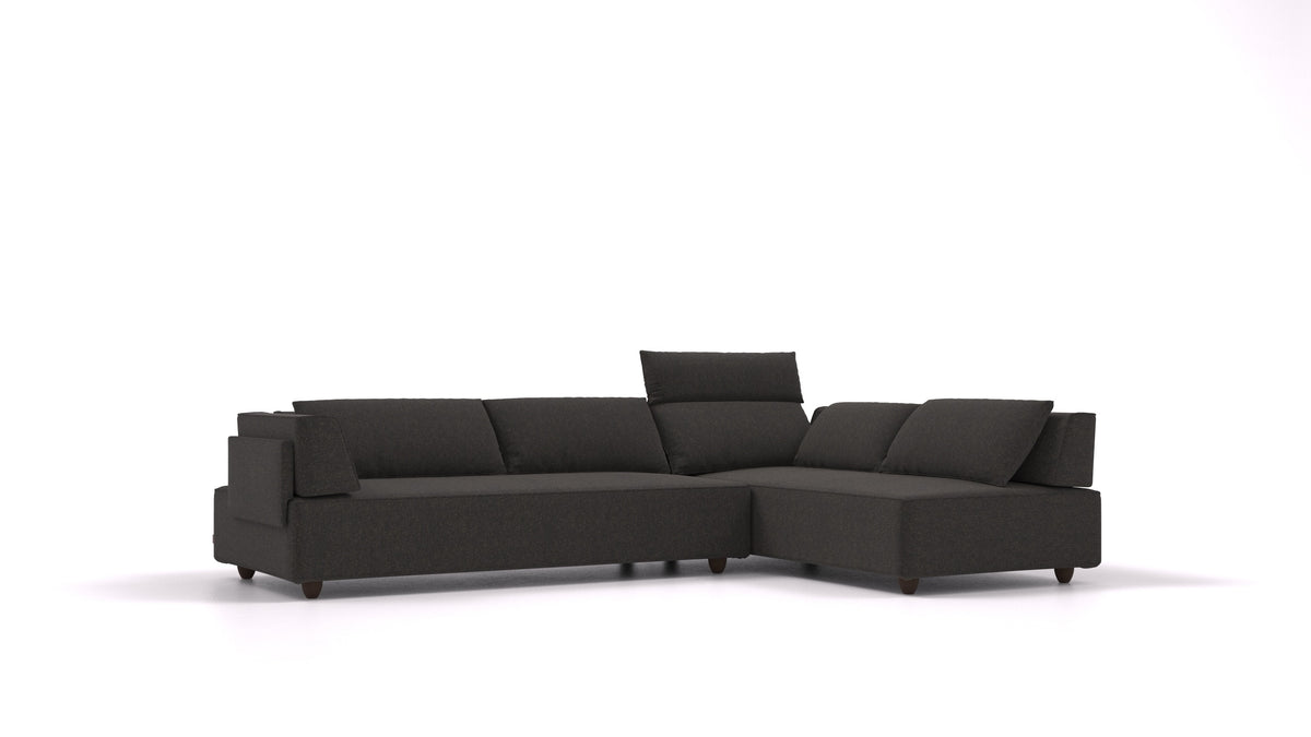 CasCais G, modularna sjedeća garnitura FEYDOM u tkanini Icon IC-99 Umbra, tamne noge