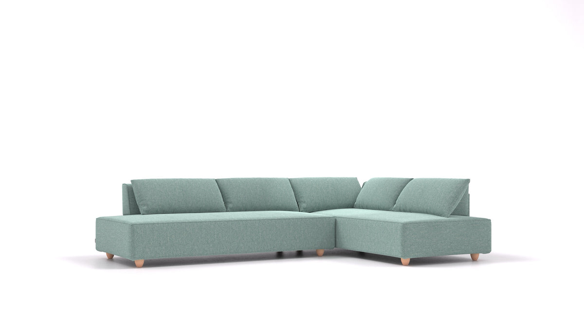 CasCais GS, modularna sjedeća garnitura FEYDOM u tkanini Alure DE-75 Pastel Blue, svijetle noge