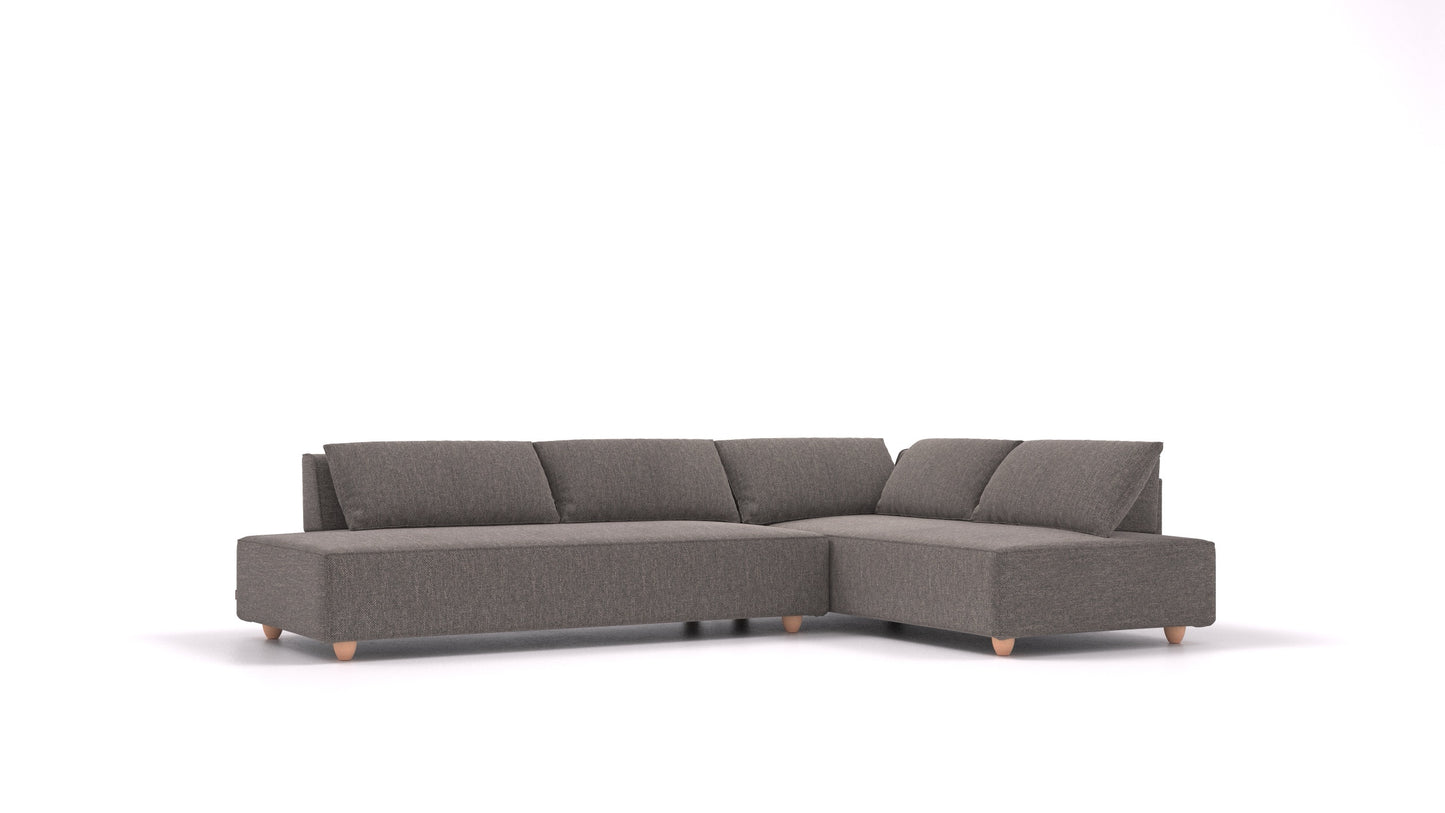 CasCais GS, modularna sjedeća garnitura FEYDOM u tkanini Alure DE-92 Middle Grey, svijetle noge
