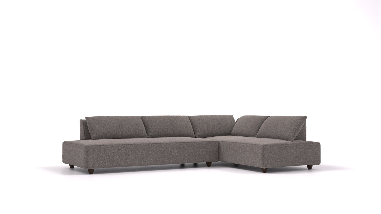 CasCais GS, modularna sjedeća garnitura FEYDOM u tkanini Alure DE-92 Middle Grey, tamne noge