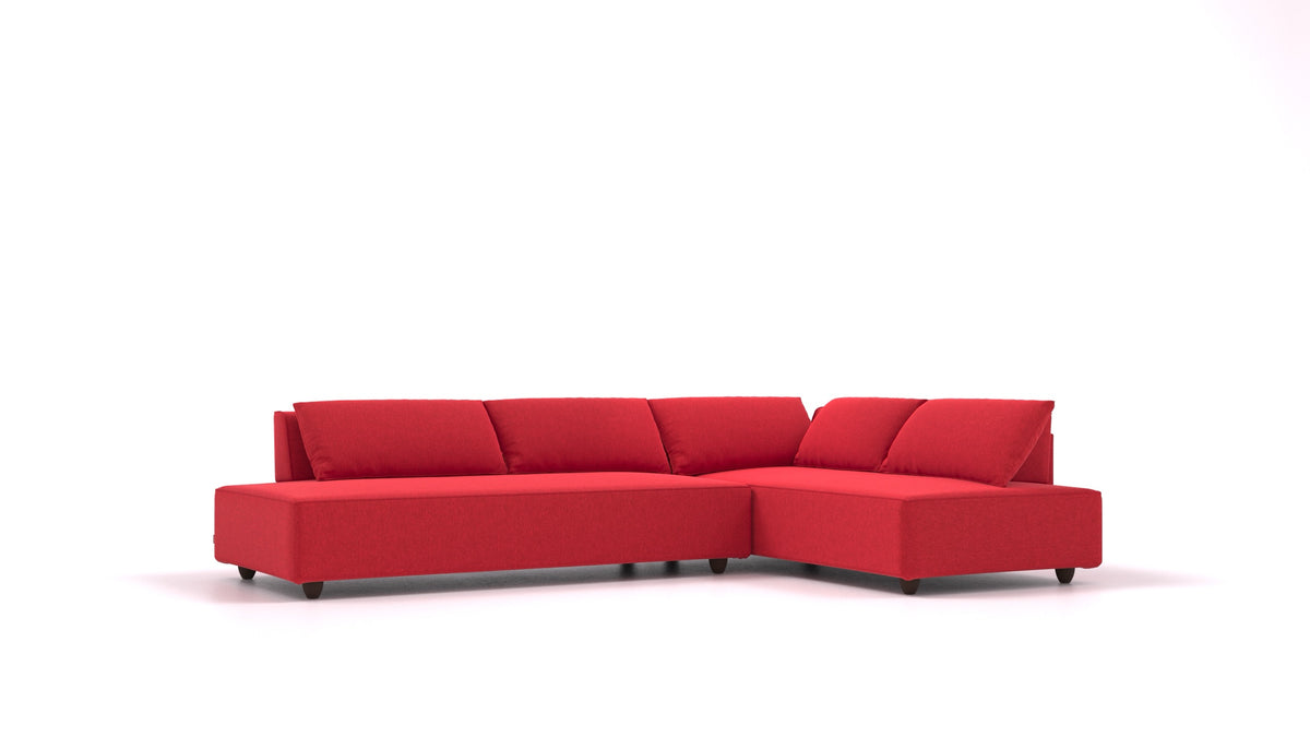 CasCais GS, modularna sjedeća garnitura FEYDOM u tkanini Velare ET-11 Red, tamne noge