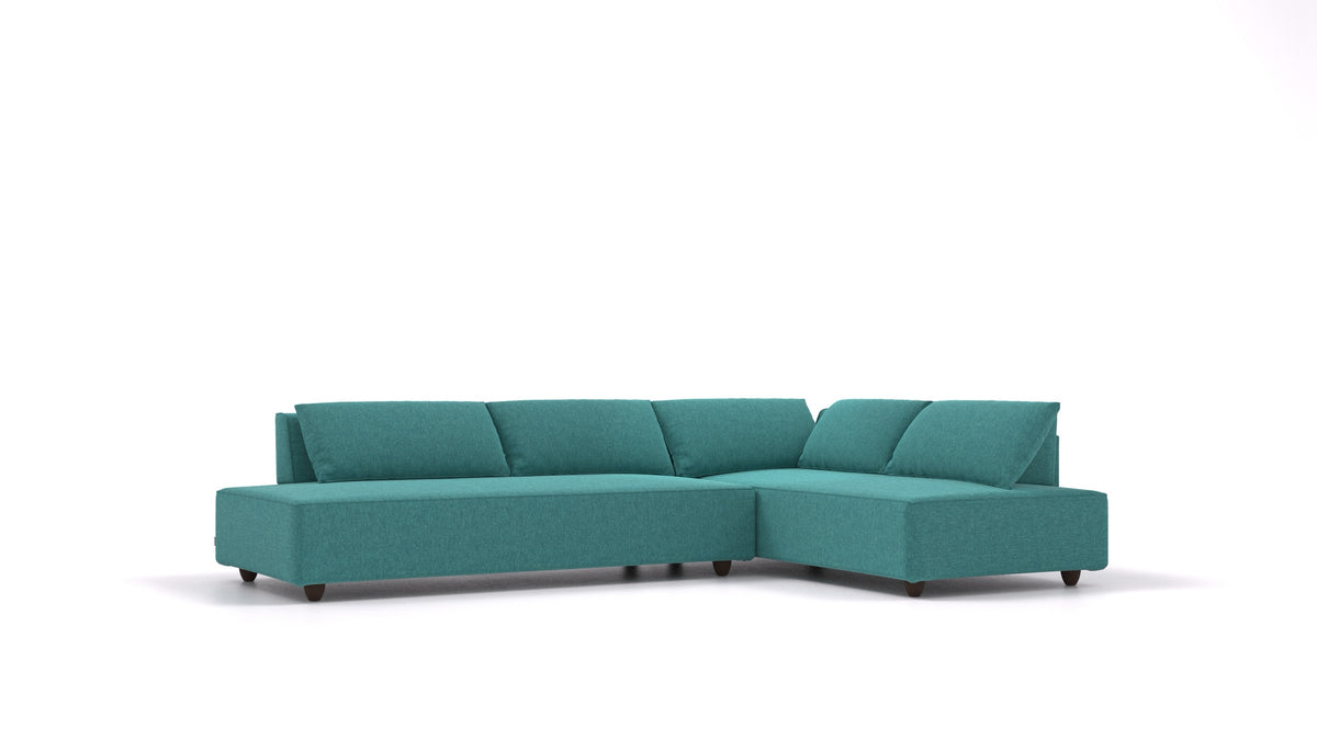 CasCais GS, modularna sjedeća garnitura FEYDOM u tkanini Velare ET-16 Turquoise, tamne noge