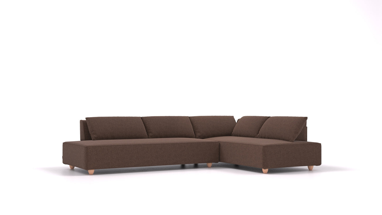 CasCais GS, modularna sjedeća garnitura FEYDOM u tkanini Velare ET-27 Chocolate, svijetle noge
