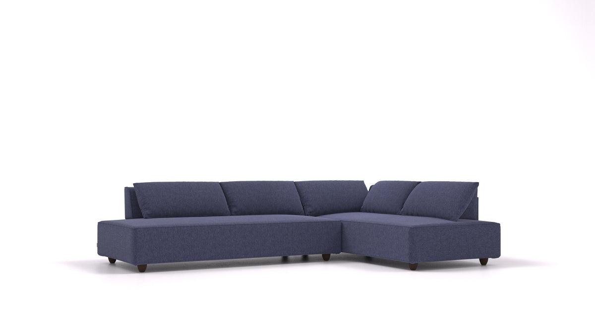 CasCais GS, modularna sjedeća garnitura FEYDOM u tkanini Velare ET-80 Noble Blue, tamne noge