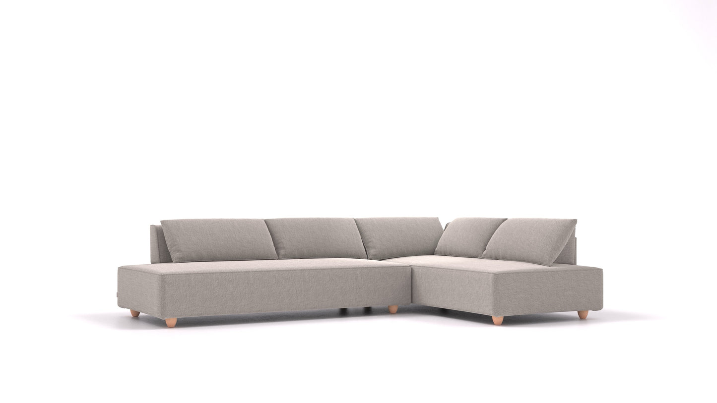 CasCais GS, modularna sjedeća garnitura FEYDOM u tkanini Phoenix FE-84 Middle Grey, svijetle noge