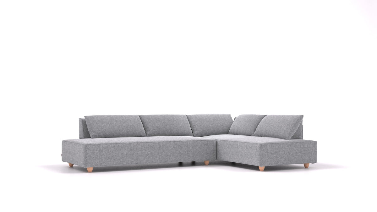 CasCais GS, modularna sjedeća garnitura FEYDOM u tkanini Phoenix FE-92 Dark Grey, svijetle noge