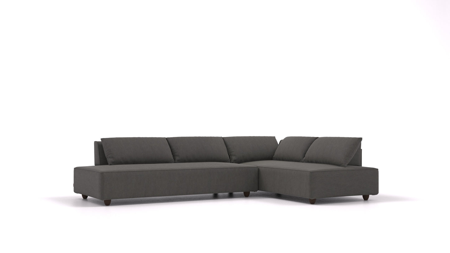 CasCais GS, modularna sjedeća garnitura FEYDOM u tkanini Mollia FF-12 Dark Grey, tamne noge