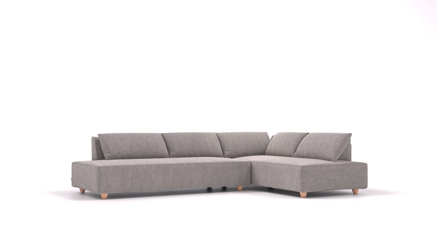 CasCais GS, modularna sjedeća garnitura FEYDOM u tkanini Mollia FF-14 Middle Grey, svijetle noge