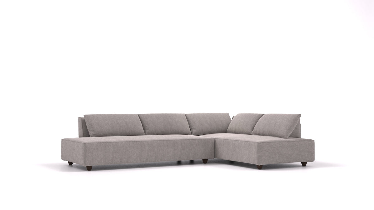 CasCais GS, modularna sjedeća garnitura FEYDOM u tkanini Mollia FF-14 Middle Grey, tamne noge
