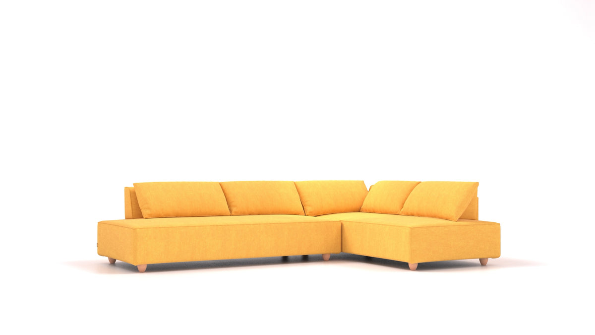 CasCais GS, modularna sjedeća garnitura FEYDOM u tkanini Mollia FF-16 Yellow, svijetle noge
